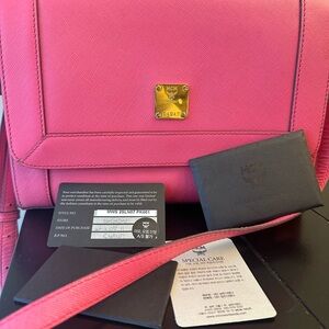 MCM Saffiano Pink Women's Bag with COA